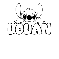 Coloración del nombre LOUAN - decorado Stitch