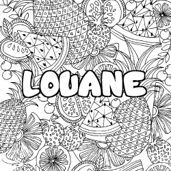 Dibujo para colorear LOUANE - decorado mandala de frutas