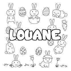 Coloración del nombre LOUANE - decorado Pascua