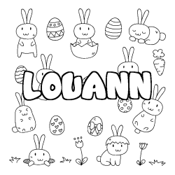 Coloración del nombre LOUANN - decorado Pascua