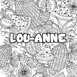 Coloración del nombre LOU-ANNE - decorado mandala de frutas