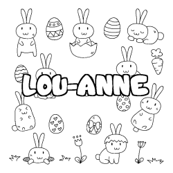 Coloración del nombre LOU-ANNE - decorado Pascua