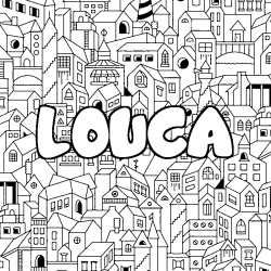 Coloración del nombre LOUCA - decorado ciudad