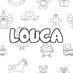 Coloración del nombre LOUCA - decorado juguetes