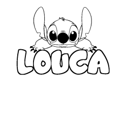 Coloración del nombre LOUCA - decorado Stitch