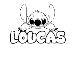 Coloración del nombre LOUCAS - decorado Stitch