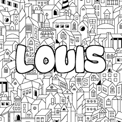 Coloración del nombre LOUIS - decorado ciudad