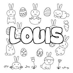 Coloración del nombre LOUIS - decorado Pascua