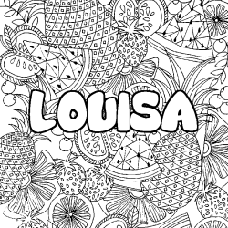 Dibujo para colorear LOUISA - decorado mandala de frutas