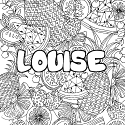 Dibujo para colorear LOUISE - decorado mandala de frutas