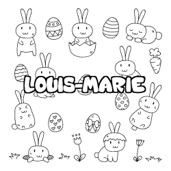 Coloración del nombre LOUIS-MARIE - decorado Pascua