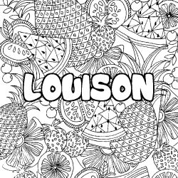 Coloración del nombre LOUISON - decorado mandala de frutas