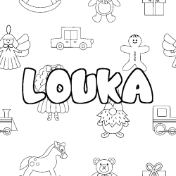 Coloración del nombre LOUKA - decorado juguetes