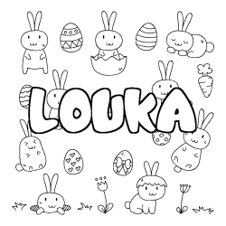 Coloración del nombre LOUKA - decorado Pascua