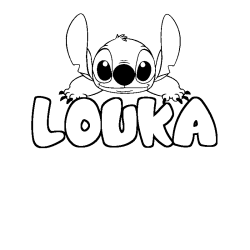 Coloración del nombre LOUKA - decorado Stitch