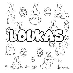 Coloración del nombre LOUKAS - decorado Pascua