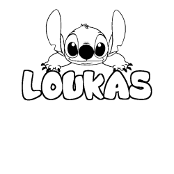 Coloración del nombre LOUKAS - decorado Stitch