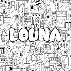 Coloración del nombre LOUNA - decorado ciudad