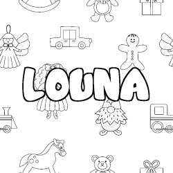 Dibujo para colorear LOUNA - decorado juguetes