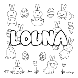 Dibujo para colorear LOUNA - decorado Pascua