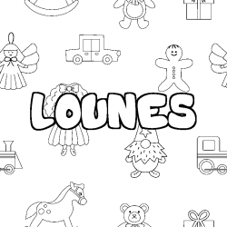 Coloración del nombre LOUNES - decorado juguetes