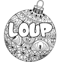 Coloración del nombre LOUP - decorado bola de Navidad