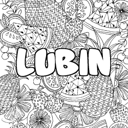 Coloración del nombre LUBIN - decorado mandala de frutas