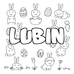 Coloración del nombre LUBIN - decorado Pascua