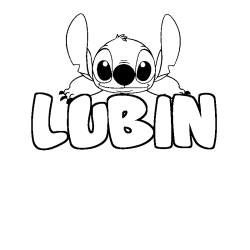 Coloración del nombre LUBIN - decorado Stitch