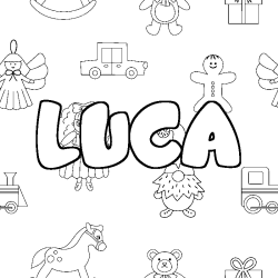 Coloración del nombre LUCA - decorado juguetes