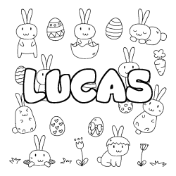 Coloración del nombre LUCAS - decorado Pascua