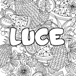 Dibujo para colorear LUCE - decorado mandala de frutas