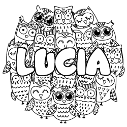 Dibujo para colorear LUCIA - decorado b&uacute;hos