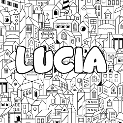 Coloración del nombre LUCIA - decorado ciudad