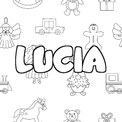 Dibujo para colorear LUCIA - decorado juguetes