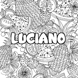 Coloración del nombre LUCIANO - decorado mandala de frutas