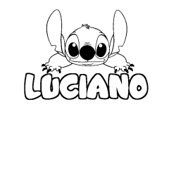 Coloración del nombre LUCIANO - decorado Stitch