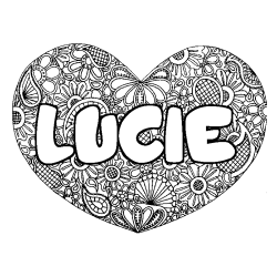 Dibujo para colorear LUCIE - decorado mandala de coraz&oacute;n