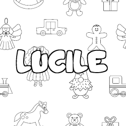 Dibujo para colorear LUCILE - decorado juguetes