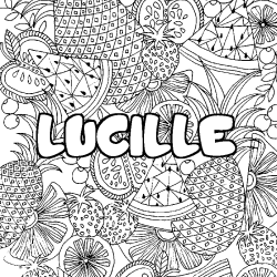 Dibujo para colorear LUCILLE - decorado mandala de frutas