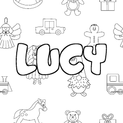 Dibujo para colorear LUCY - decorado juguetes