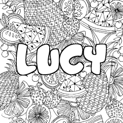 Coloración del nombre LUCY - decorado mandala de frutas