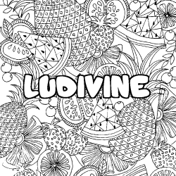 Dibujo para colorear LUDIVINE - decorado mandala de frutas