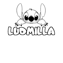 Coloración del nombre LUDMILLA - decorado Stitch