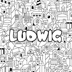 Coloración del nombre LUDWIG - decorado ciudad