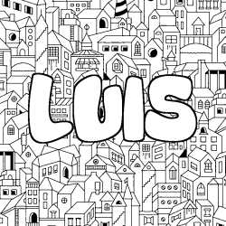 Coloración del nombre LUIS - decorado ciudad