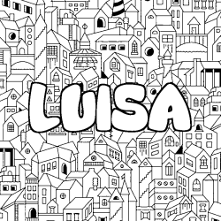 Coloración del nombre LUISA - decorado ciudad