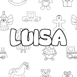 Coloración del nombre LUISA - decorado juguetes