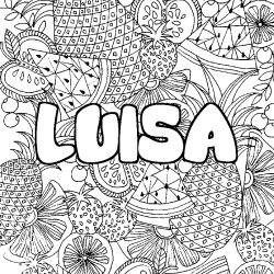 Coloración del nombre LUISA - decorado mandala de frutas