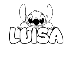 Coloración del nombre LUISA - decorado Stitch
